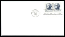 1962 US FDC Cover - 5 Cent Washington Stamp Pair, New York, NY H3 - £2.24 GBP