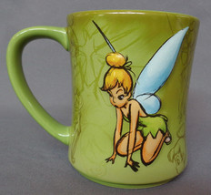 Tinkerbell 3D Right Left Hand Mug Cup 16 Oz Disney Store Ceramic Green Sketches - £25.95 GBP