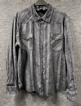 BKE Shirt Mens XXL (2XL) Black Snap Western Floral Athletic Fit Striped Vintage - £19.88 GBP