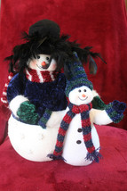 Handmade Snowman Mother &amp; Child Decoration - £18.68 GBP