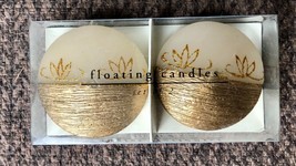 PIER ONE 1 Imports Floating Candles Set of 2 Gold And Ivory New NWT NIB - £9.61 GBP
