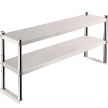 VEVOR Double Overshelf, Double Tier Stainless Steel Overshelf, 36 in. Length x 1 - £108.54 GBP