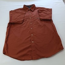 Carhartt S107SIE Men's Burnt Orange Cotton Short Sleeve Button Up Shirt Size M  image 9