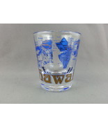 Vintage Hawaii shot Glass - Blue Graphic with Gold Trimming - In Mint Co... - $39.75 CAD
