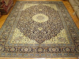 Authentic Persian Kashan Rug Midnight Blue 10 X13 - £1,831.39 GBP