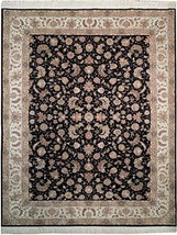 Black-Ivory 8x10 Handmade Wool&amp;Silk Fine Quality Rug - £1,409.80 GBP