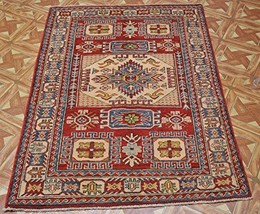 Red-Beige Pak Quality Rug Rare Kazak 3&#39; x 5&#39; - £254.28 GBP