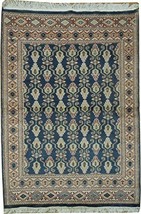 Unique 4x6 Hand made Wool &amp; Silk Carpet - £545.22 GBP