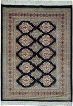 Hand Woven 4.2 x 5.6 Wool &amp; Silk Traditional Area Rug - £507.31 GBP