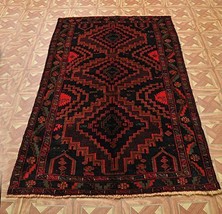 Black Wool pile Handmade 3&#39; x 4&#39; Baluch Static Colors Quality Weave - £196.02 GBP