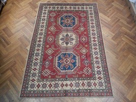 Traditional RED Handmade 7x11 Kazak Area Rug - £837.36 GBP