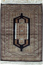 Unique Traditional Decor 4x5 Handmade Wool &amp; Silk Rug - £400.38 GBP