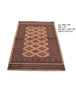 Beige Traditional 4x6 Silk &amp; Wool Area Rug Geometric Jaldar Bokhara BRAN... - £436.05 GBP