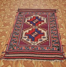 Kilim-Sumak Flat Woven Extremely Durable 3x4 Woven by Afghani hands Area Rug - £120.41 GBP
