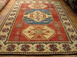 7&#39; x 10&#39; New Handmade Pakistani Kazak Rug Wool on Wool - £955.75 GBP