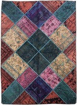 6&#39; X 8&#39; Wild Colorful Persian Patchwork Rug Clearance Sale Lowest Price - £206.26 GBP