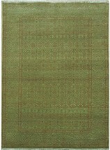 Green Handmade 4x6 Transitional Vegetable Dyed Rug - $505.68