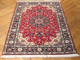 3x5 Vivid Red Super Fine Persian Tabriz Rug-Silk&amp;Wool-IRAN - £785.79 GBP