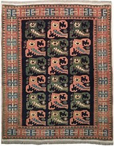 Decorative Tribal Design 5x6 Handmade Wool Rug - £418.24 GBP