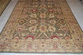 Pakistani Chobi Peshawar Olive Green 6 by 9 Rug - £886.53 GBP