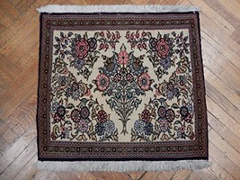 Rich Floral Bouquet Handmade 3x3 Persian Decorative Rug - £297.10 GBP