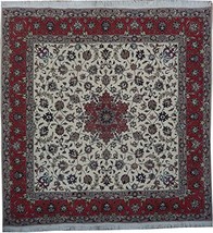 6x7 SQUARISH Wool &amp; Silk Persian Tabriz Iran Rug - £2,482.08 GBP