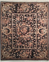 8x10 Hand Knotted Rug French Design Black - £1,649.08 GBP