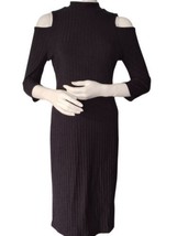 White House Black Market Cold Shoulder Sweater Dress Sz XS Ribbed Stretc... - $19.79