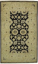 Peshawar Black 3&#39; x 5&#39; HANDMADE Ghazni Wool Carpet - $477.46