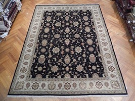 Perfect Black Hand Woven 9x12 Vegetable Dyed Chobi Rug Dining Room Carpet - £1,175.05 GBP