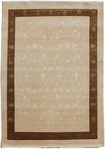 Beige-Brown 12x8 Silk&amp;Wool Traditional Handmade Rug - £4,056.45 GBP