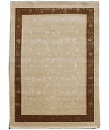 Beige-Brown 12x8 Silk&amp;Wool Traditional Handmade Rug - £4,109.93 GBP