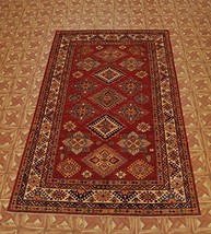 Wool Carpet Ancient Elements Of The Decorative Art 5&#39; x 9&#39; Super Kazak Rug - £1,028.39 GBP