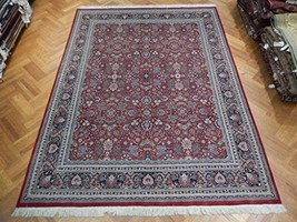 Red Blue Fine Hand Knotted 9x12 Rug High End Weave 250 Kpsi Paki 18/18 Quality - £1,932.01 GBP