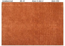 5' X 8' Hand Woven Prestige Modern R Ust Red Area Rug Organic Wool - £170.89 GBP