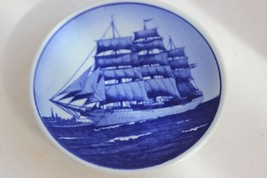 Royal Copenhagen Skoleskibet Ship 2&quot; Porcelain Plate Ring Jewelry Coin H... - $11.88