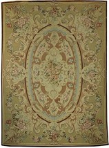 9&#39; x 12&#39; Aubusson Flat Weave Refurbished Rug - £934.39 GBP