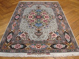 GOPRGEOUS 4x6 Super Fine Signed High End Silk&amp;Wool Persian Isfahan Rug - £2,683.17 GBP