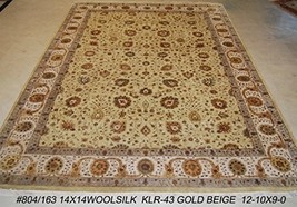 9x13 Gold-Ivory NEW Silk &amp; Wool Rug - £1,383.96 GBP