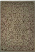 Light Green Hand Woven Area Rug 6&#39; x 9&#39; Agra Chobi Rug Stylish Wool Carpet - £634.58 GBP