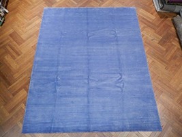 Blue Silver 8x10 Handmade Wool &amp; Art Silk Modern Rug - £1,370.13 GBP