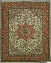 5x7 Fine wool &amp; Silk Persian Tabriz Rug Geometric IRAN 400 KPSI 50 RAJ - £1,376.84 GBP