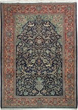 5x7 Fine Quality Persian Kashan Rug D. Blue Prayer - £1,932.01 GBP