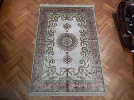 FINE QUALITY Ivory 6x9 Authentic Pre-Owned Art Silk Rug - $1,421.00