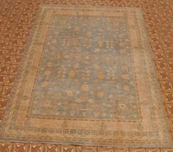 9&#39; x 12&#39; Pak Quality Light Blue Hand Woven Traditional Chobi Peshawar Carpet Rug - £2,867.91 GBP