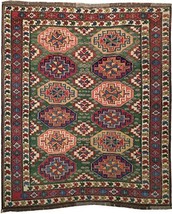 5x6 GREEN New Hand made Shirvan Kazak Wool Carpet - £368.38 GBP
