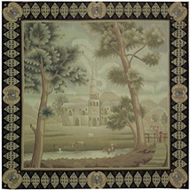 French Farmland Country Scene Handmade 5x5 Art Tapestry - $1,207.36