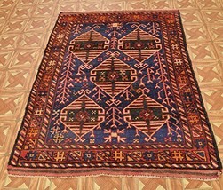 Authentic Baluch Village Weavers 4&#39; x 6&#39; Radiant Elegant Carpet Rug - Handmade - £212.41 GBP