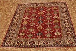 Super Kazak 6&#39; x 7&#39; Charming Armenian Weavers Carpet Rug VIVID RED - £948.24 GBP