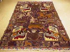 Tribal Story King Horse Hunting War Afgan Ethnic Nomad Rug - $1,034.88